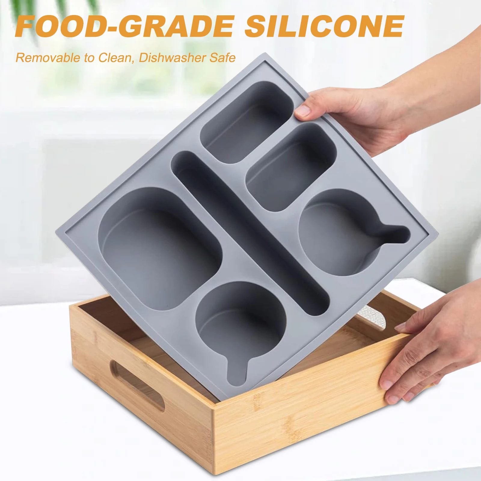 Couch Cup Holder Tray, Couch Caddy with Rotatable Phone Holder, Couch Tray for Bed Car Beach Organizer, Anti-Spill for Snacks 4