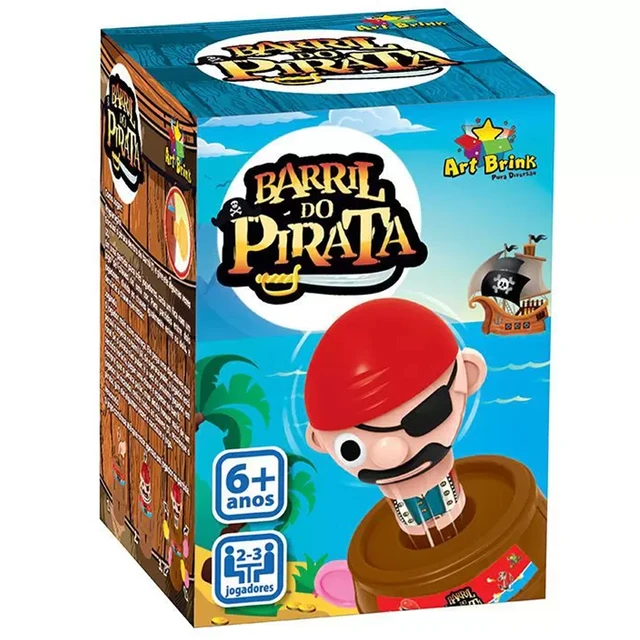 Brinquedo Barril Pula Pirata Pequeno Grande Diversão Crianças
