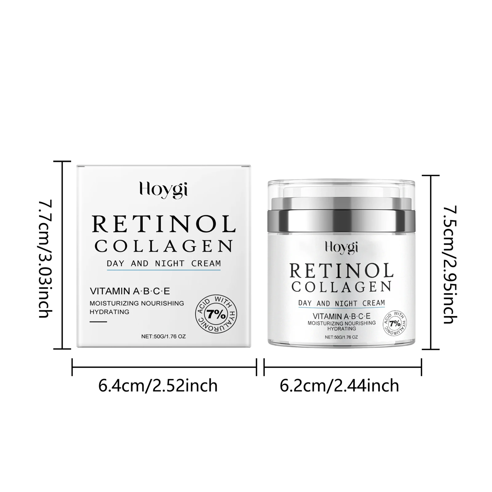 Hoygi Retinol Face Cream Moisturizing Enhance Smoothness Relief Dryness Glowing Improve Skin Elasticity Day and Night Face Cream