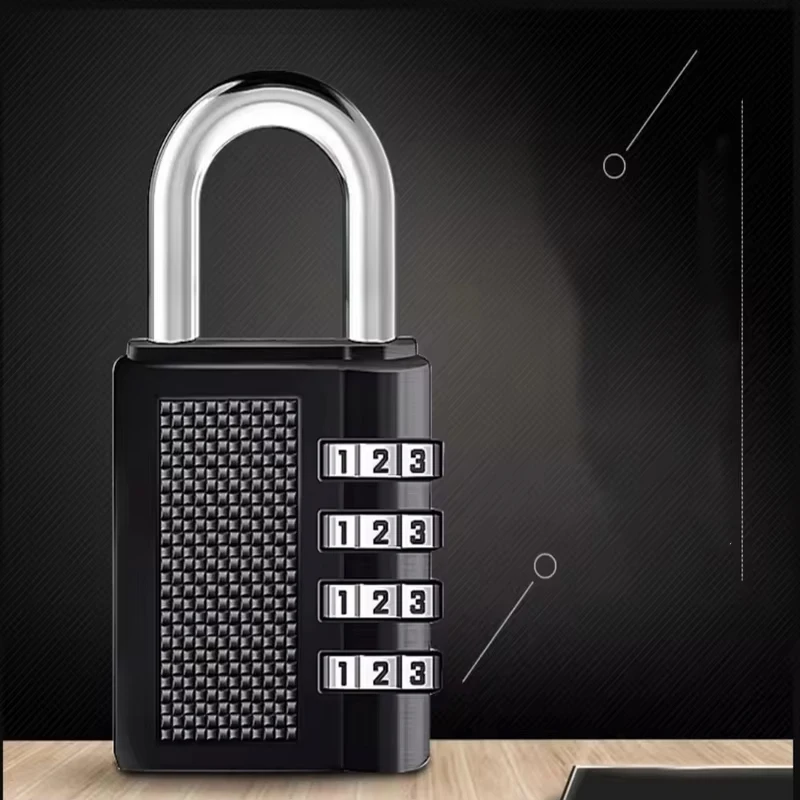 4 Digit Zinc Alloy Combination Lock Padlock Luggage Anti-theft Weatherproof Security Outdoor Gym Safely Code Door Lock Black mini padlock,door lock