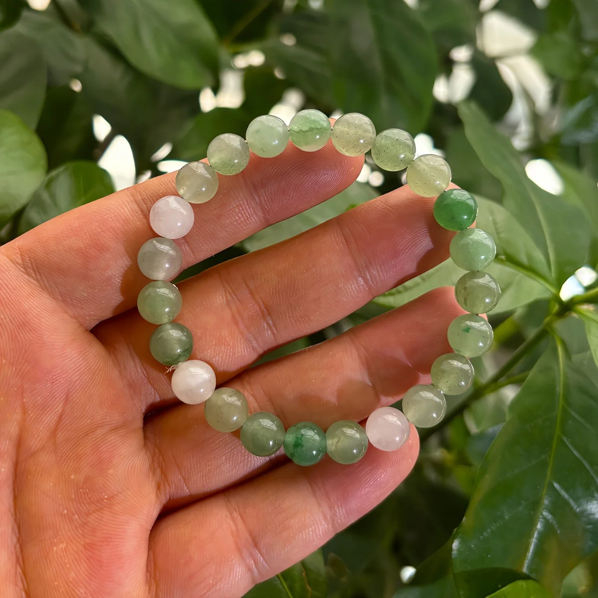 Bracciale In Avventurina Verde – Pietra Naturale 8 Mm – Gioiello Elastico Donna Uomo, Regalo Benessere