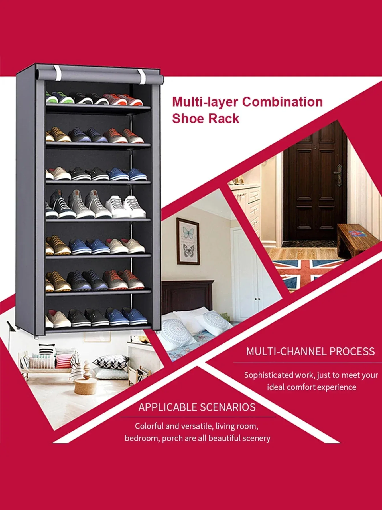 Multi-Layer Combination Shoe Rack Dustproof Storage Shoe Cabinet Shoe Rack Dormitory Foyer Storage Shoe Cabinet
