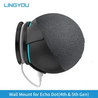 LINGYOU Outlet Wall Mount Hanger Holder for Alexa Echo Dot 4th & 5th Gen Space Saving Accessories In Bedroom Kitchen Bathroom