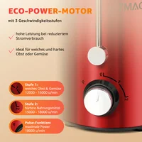 Machine à jus, extracteur de jus centrifuge pour fruits et légumes entiers, extracteur de jus à large ouverture de 3 pouces avec 3 vitesses 2