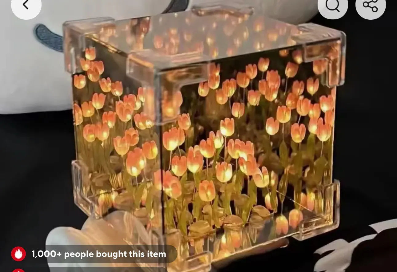 DIY Tulip Flower 3D Cube Lamp photo review