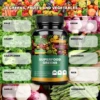 Organic Superfood Greens Supplement - Digestive Support, Energy Boost, Antioxidant - 120 Capsules