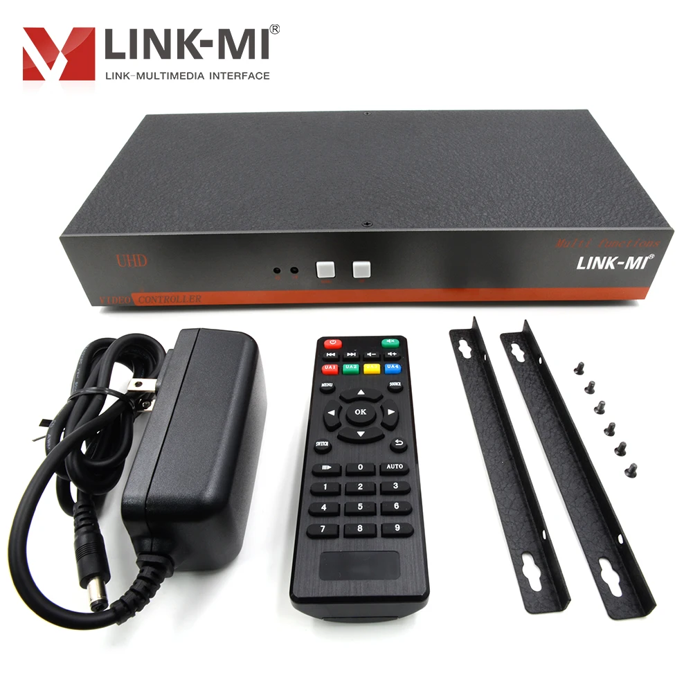 LINK-MI 1X4 4K HDMI 비디오 벽 컨트롤러 4K60Hz 4 포트 멀티 스크린 Extender 지원 1x2,1x3,2x1,2x2,3x1 비디오 벽 4 TVs