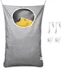 Hanging Laundry Hamper Bag with Adjustable Stainless Steel Door Hooks, 2-Pack Suction Cup Hooks, Ideal for Holding Dirty Clothes 1
