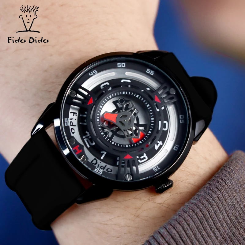 Fido Dido Kid Futurism Couple Watches 3D Hollow Design