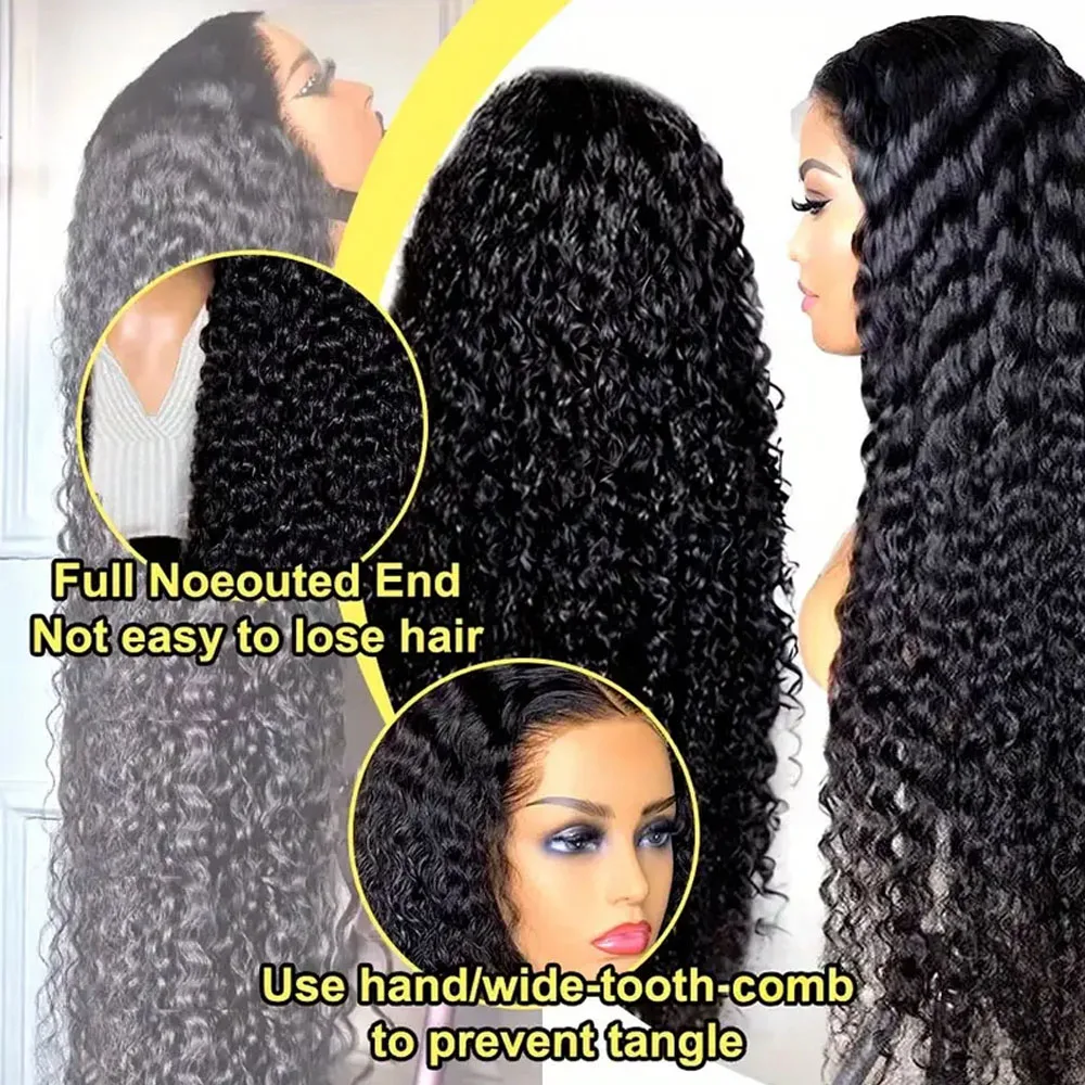 13x6 Brazilian Virgin Human Hair Jerry Kinky Curls 250% Density Real Human Hair HD13X4 Lace Front Wig Pre-Plucked Bleached Knots 5