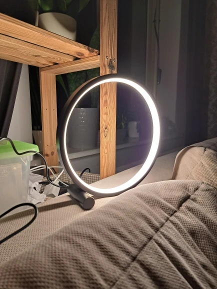 Desk Lamp Black 25CM LED Table Lamp Circular photo review