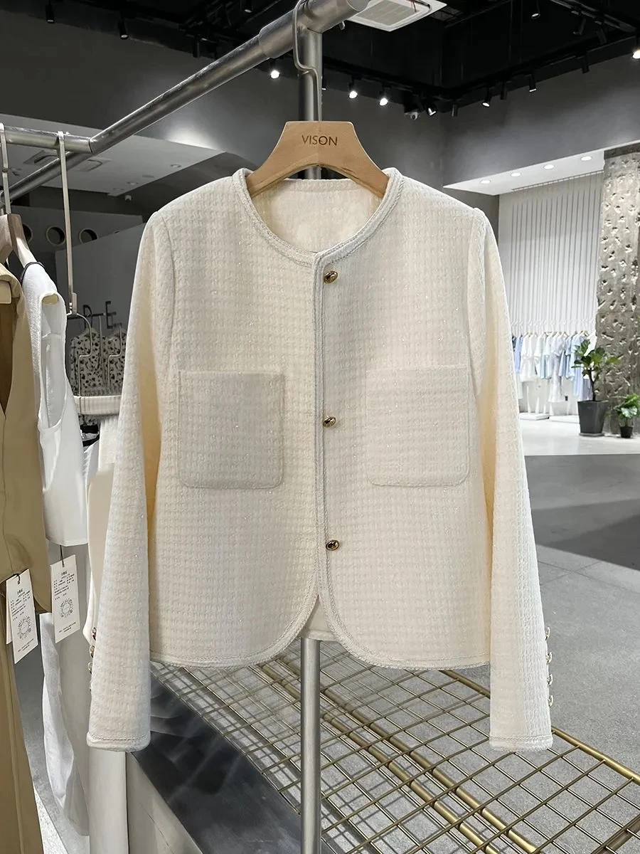 

Off White Casual Suit Jacket Women's 2023 Spring Autumn New Simple Versatile Short Noble Blazers