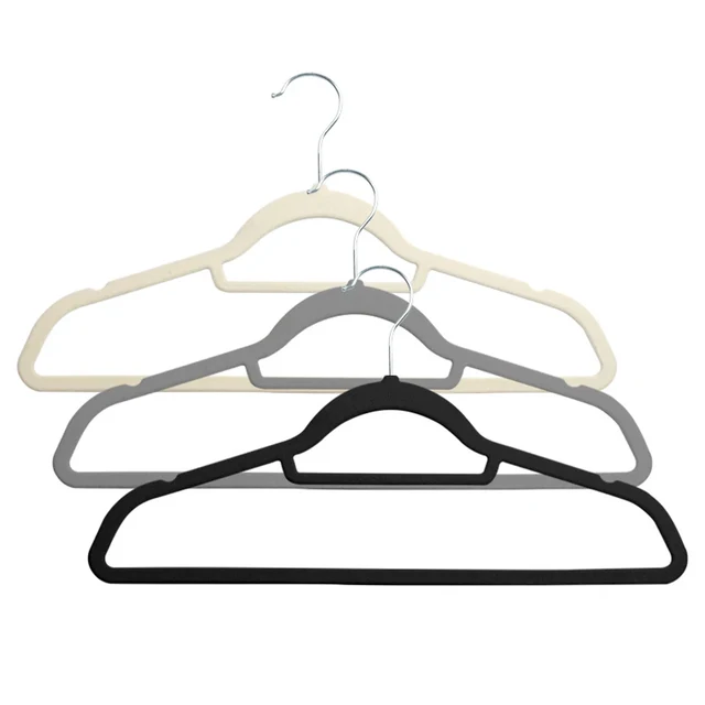 10 Adult Grey Velvet Hangers 42cm 360 No Slip Soft For Clothes Space Saving  Wardrobe Organizer