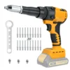 Brushless Rivet Gun 2.4-4.8mm Cordless Rivet Nut Gun Drill Insert Automatic Riveting Tool for Dewalt 20V Battery (No Battery) 1