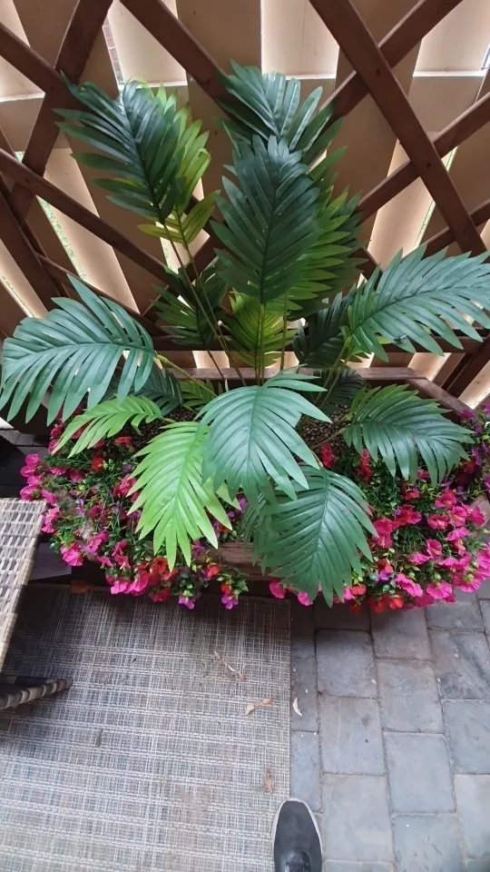 2PCS 24Leaves Areca palm simulation green plants realistic artificial trees suitable for bedroom living room outdoor decoration photo review