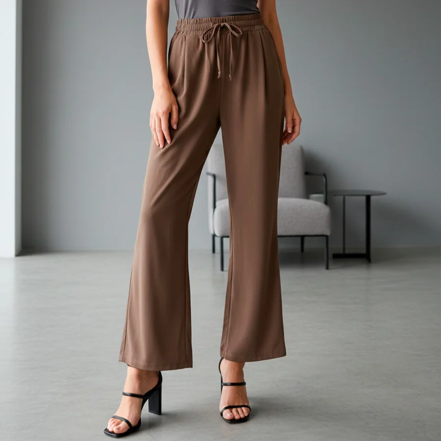 Pantalón Ligero Acampanado con Elástico – Estilo Casual Fresh