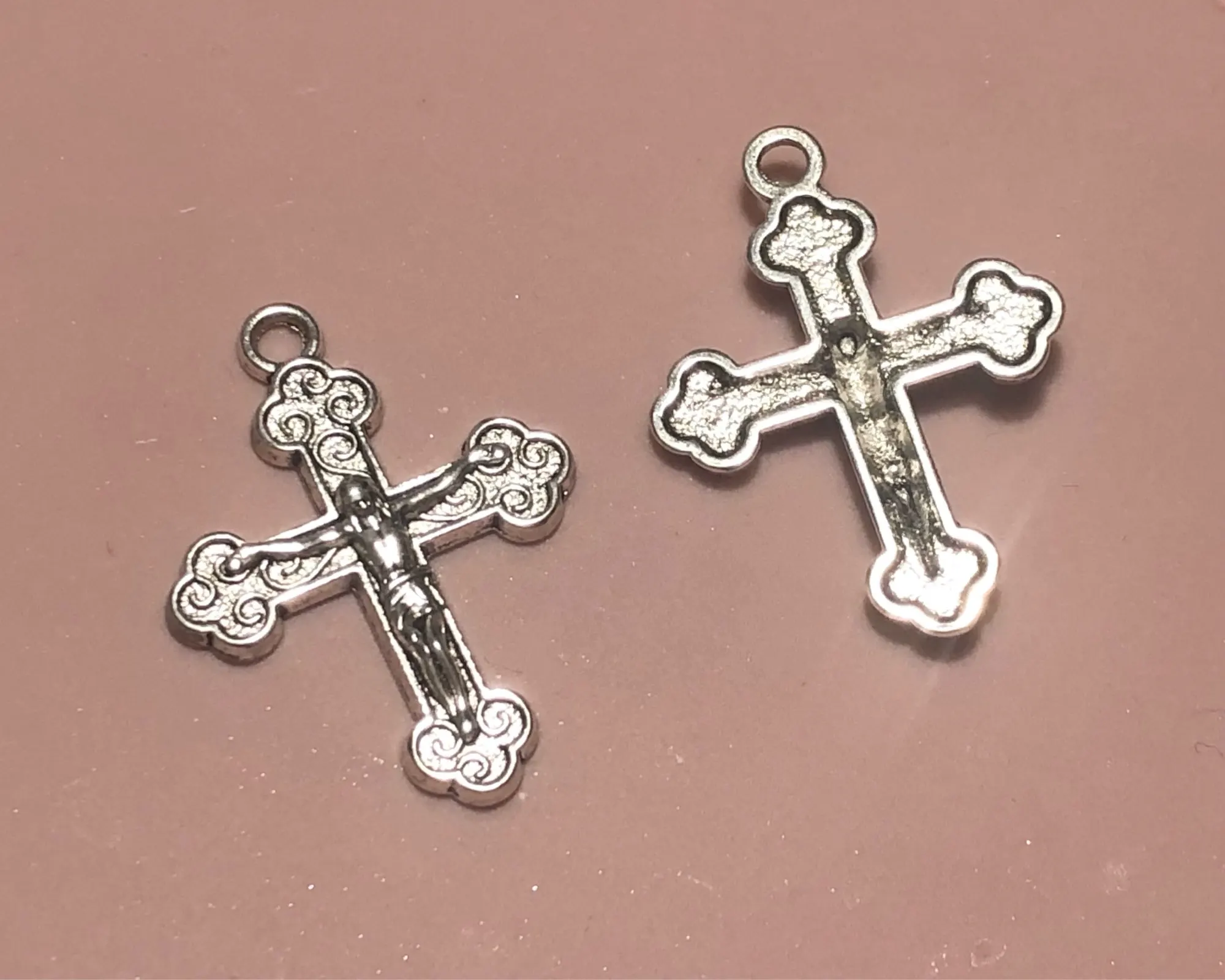 10pcs Charms Cross Antique Silver Color Jesus Cross Pendant Charms Nail Cross  Charms For Jewelry Making