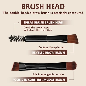 Ocheal 3Color Eyebrow Powder Black Brown Lift Eyebrow Professional Waterproof Cosmetic Eye Shadow Palette with Brush 6