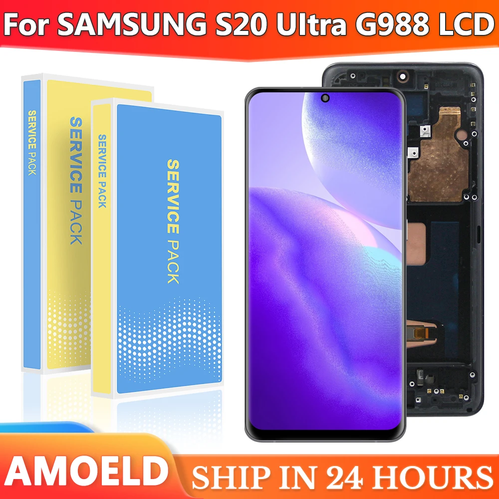 

Super AMOLED LCD With Frame For SAMSUNG Galaxy S21 Ultra 5G LCD G998B G998F/DS Display Touch Screen Digitizer Assembly Replaceme