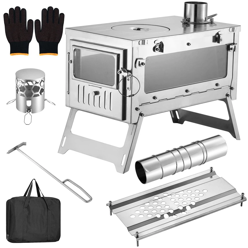 Folding BBQ Stove Foldable Wood Stove Stainless Steel