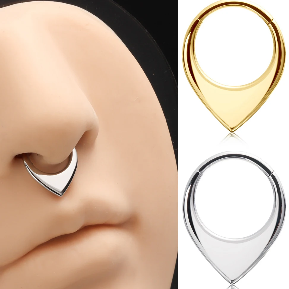 

G23 Titanium Nose Ring Septum Hinged Hoop Nose Ring Cartilage Ear Piercing Body Jewelry for Women and man New gift