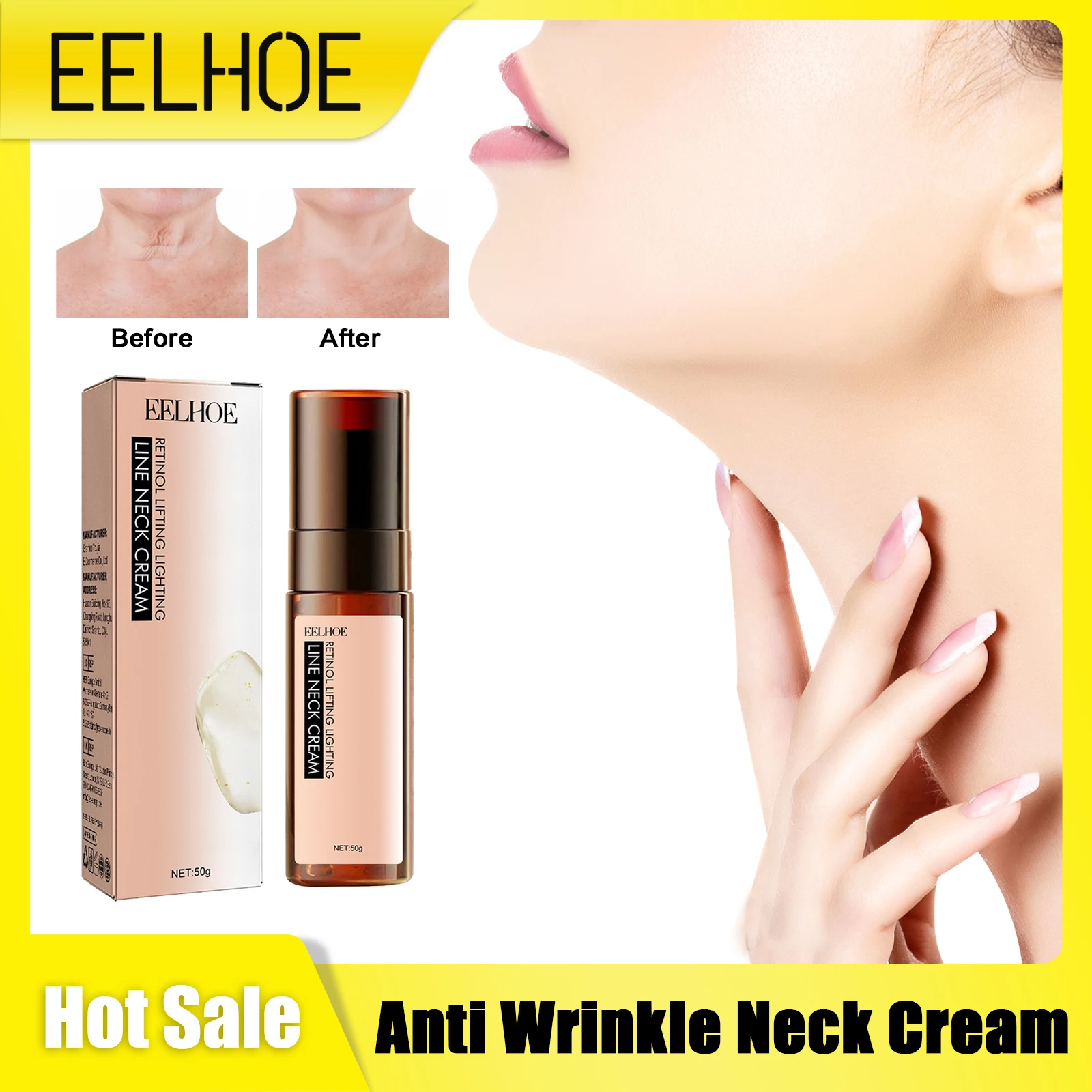 

Neck Firming Cream Retinol Wrinkle Smoothing Fade Neck Fine Lines Double Chin Lifting Moisturizing Shaping Beauty Neck Skin Care