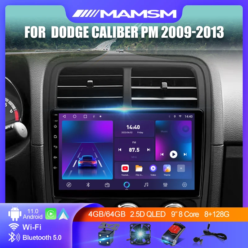 

Автомагнитола для Dodge Caliber PM 2009-2013, Android 12,0, 2 Din
