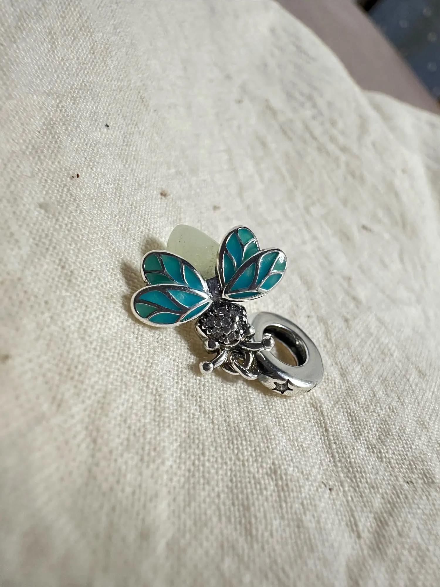 2025 gran oferta dijes cuentas de Plata de Ley 925 mariposa rosa luciérnaga luminosa cuelga brazalete pulsera collar joyería DIY photo review