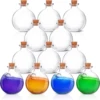 Spherical Glass Bottles with Cork  Round Potion Bottles Clear  Decor Decorative Glass Sphere Jar for Sand Costume Props 1