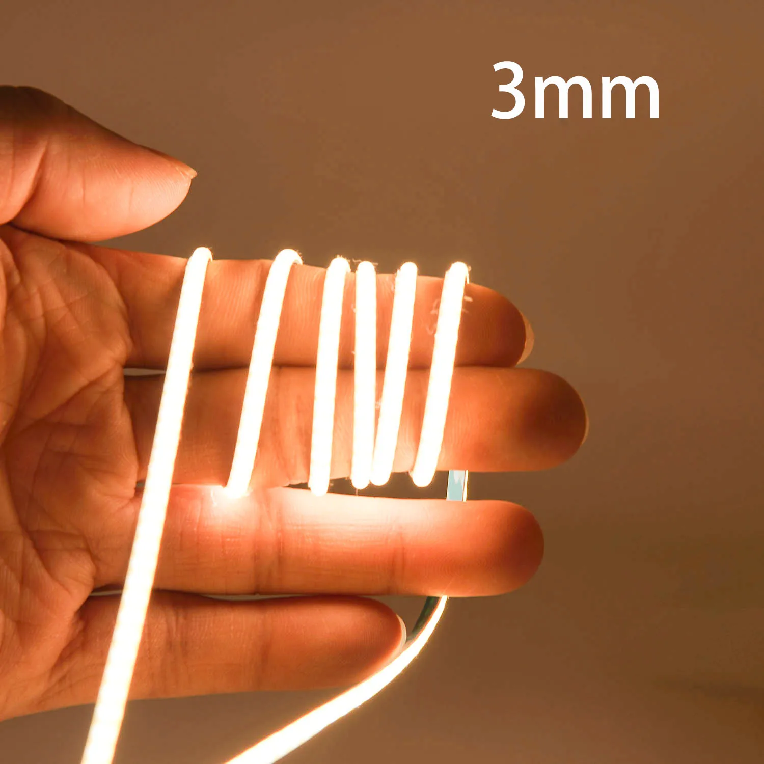 

3mm Bright COB LED Strip Light Flexible Linear Tape Lights Bar 12V/24V 384LEDs/m Warm Cool White for Car Room Decoration