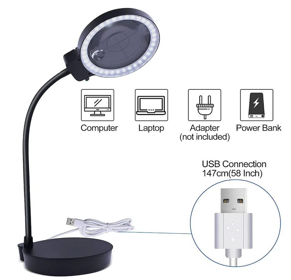 Magnifying Glass 10x 15x 20x 25x Magnifier 10x Magnifying Glass Light Stand Magnifiers