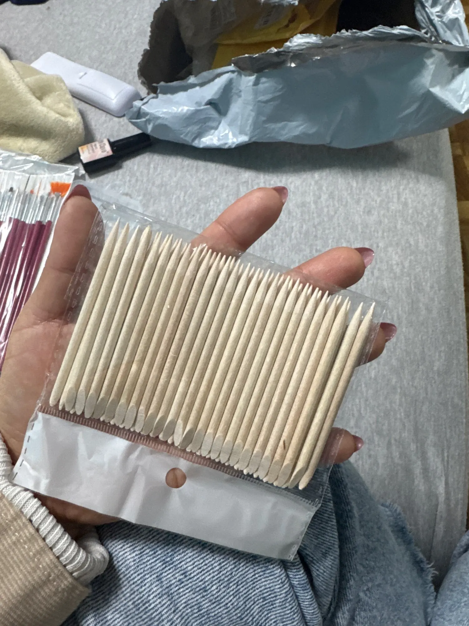 50/100pcs Nail Art Pusher Orange Wood Sticks Cuticle Pusher Remover Rhinestones Dotting Removal Manicure Pedicure Care Tools photo review