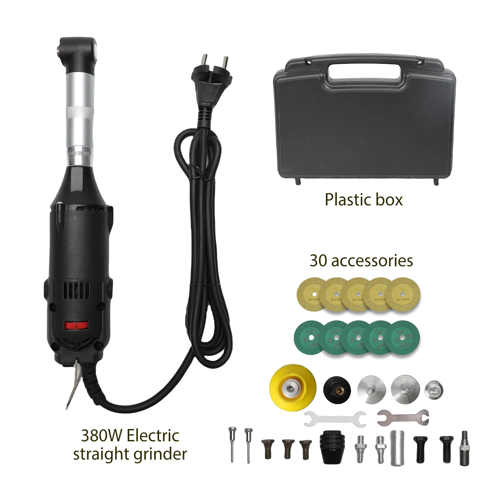 350W Keramikfliesen-Schönheits-Schwingwerkzeug 90 ° Elektrischer Geradschleifer mit 6 variablen Geschwindigkeitsstufen, Beleuchtung, Schleifmaschine, Schleifer, Polierer – Detail 9