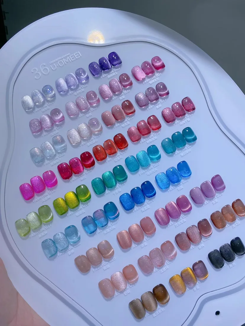 U·OMEEI 36 Colors 24 Colors Mismatched Cat eye Nail gel set New model 2024 Nail art kit Nail salon Hot selling Non-toxic Uv gel 5