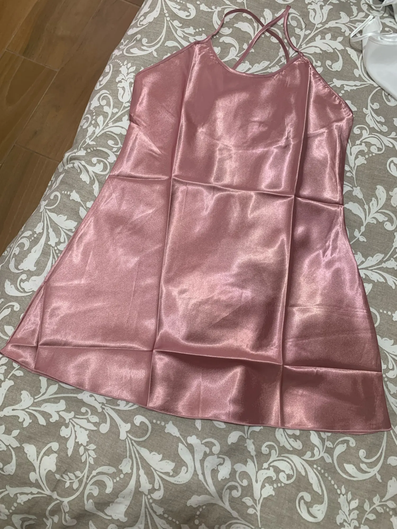 Luxurious Backless Ice Silk Summer Nightgown - Elegant Slip photo review