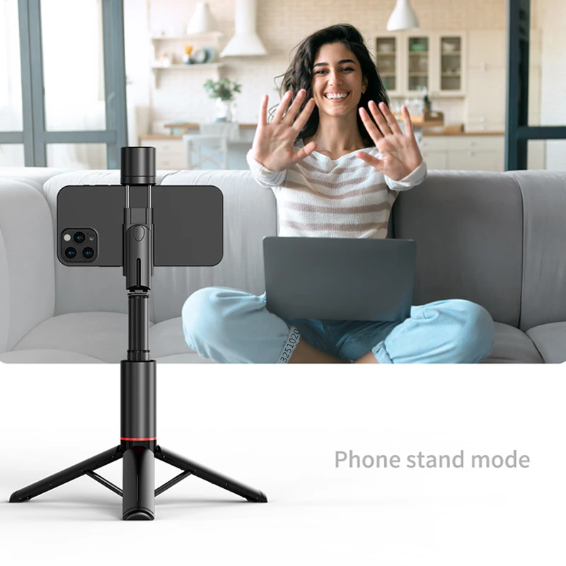 Aluminum Hidden Wireless Selfie Stick Bluetooth Shutter Monopod Phone Tripod With Fill Light For Live Broadcast FGCLSY New