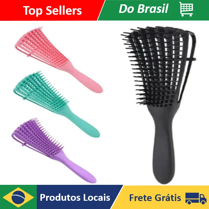 Escova Para Cabelo Polvo Cacho Pente Filtragem Várias Cores 1