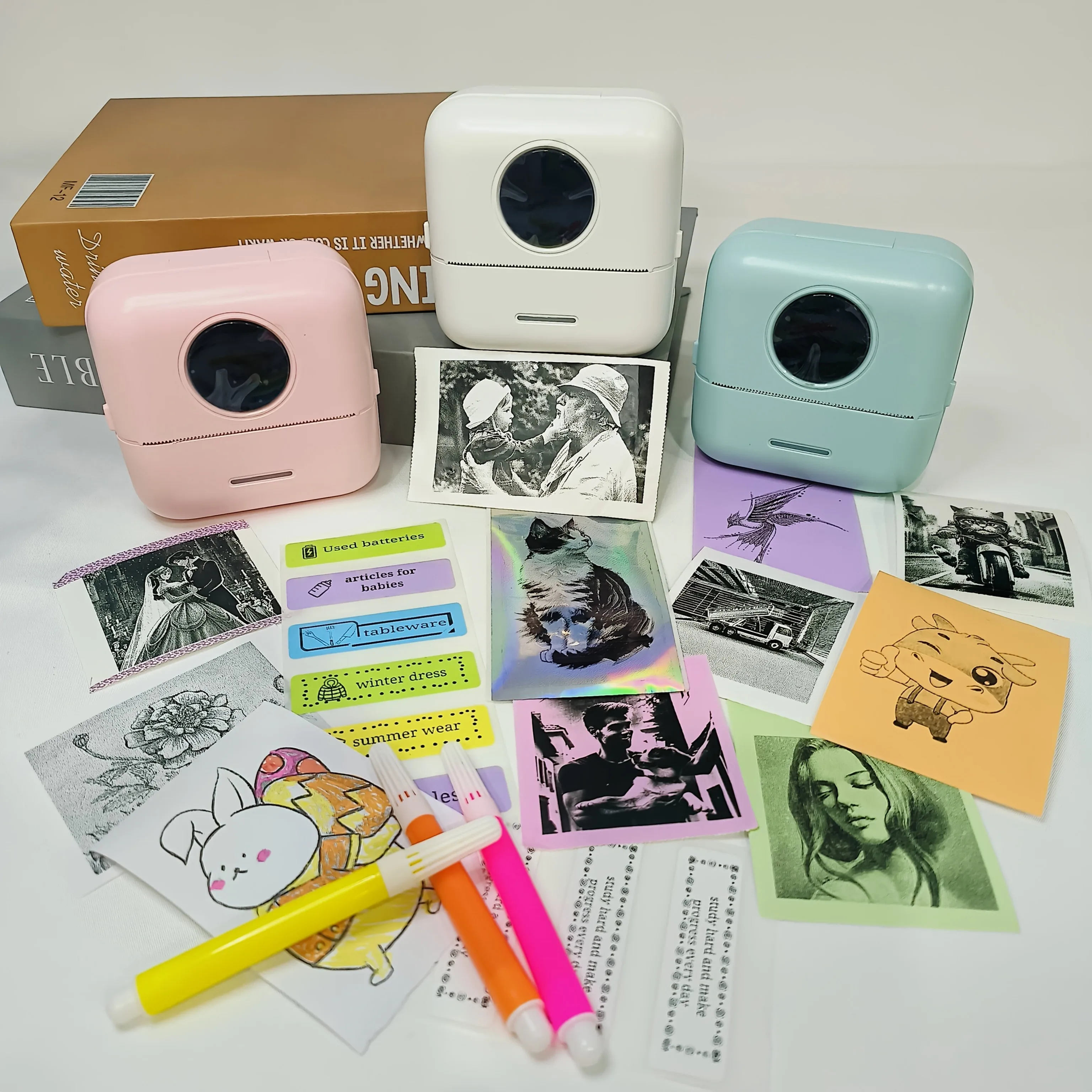 미니 휴대용 블루투스 프린터, USB 충전식, 배너, 메모, 파일, 사진, 라벨, DIY 그림 출력, 귀여운 선물 추천