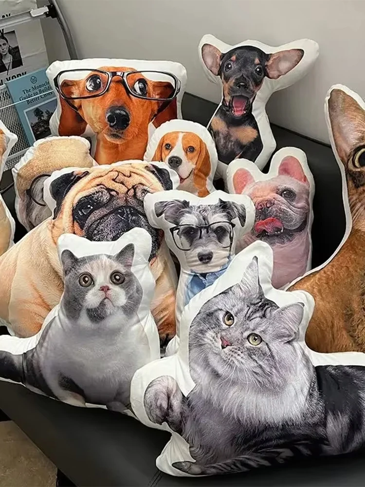 Photo Customization Pet-Shape Pillow With White Edge Personalized Cushions For Pet Friend Turn Pet Into 3D Pillow Sofa Car Decor 6