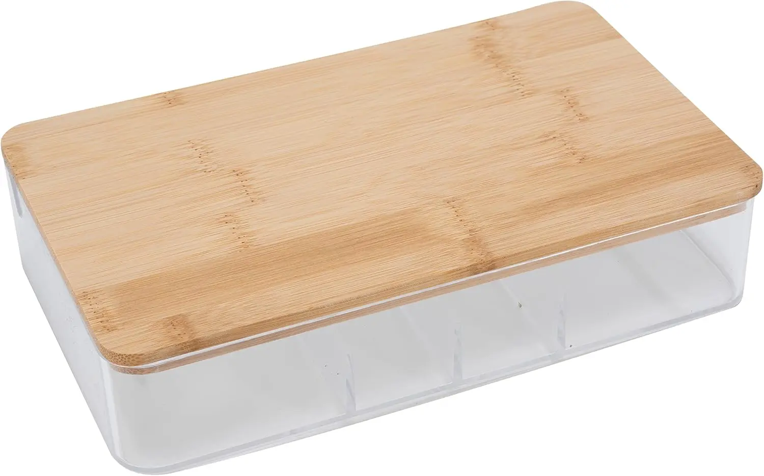5 Compartment Organizer with Bamboo Lid and Mirror. Ideal for Jewelry, Cosmetics and Accessories. Great for Vanity 6