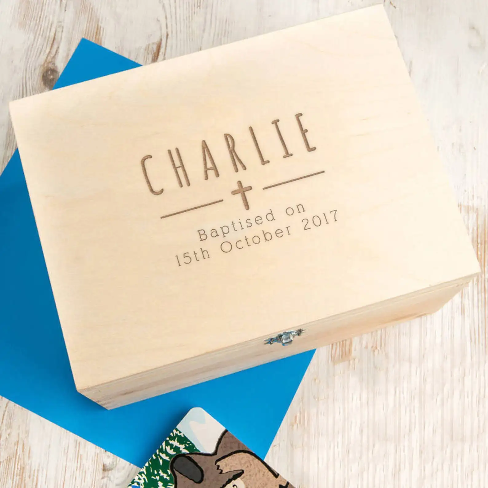 

Baptism Gift Boy Keepsake Box - Personalized Baptism Gift-2