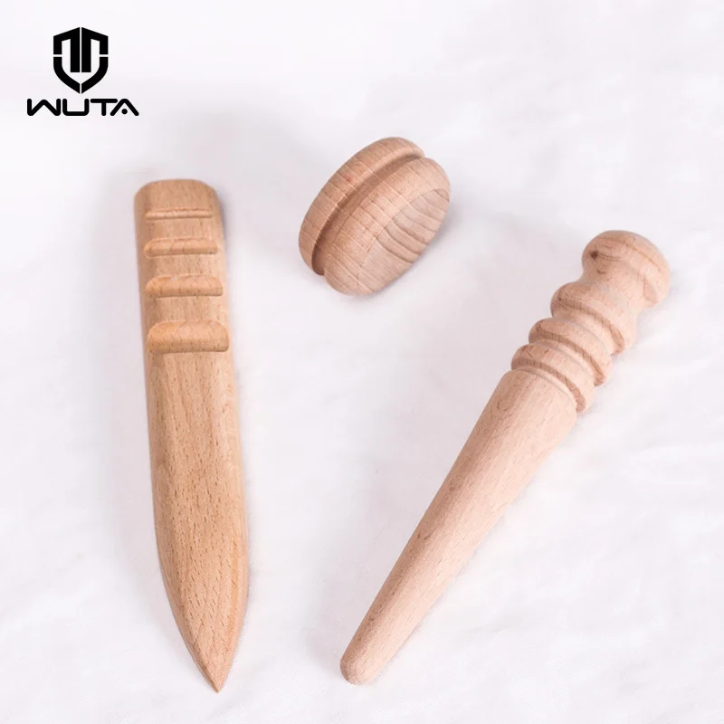 Leather Craft Tool Wood Slicker Leather Edge Burnisher Polished Grinding Tools Smooth Grooves 1PC