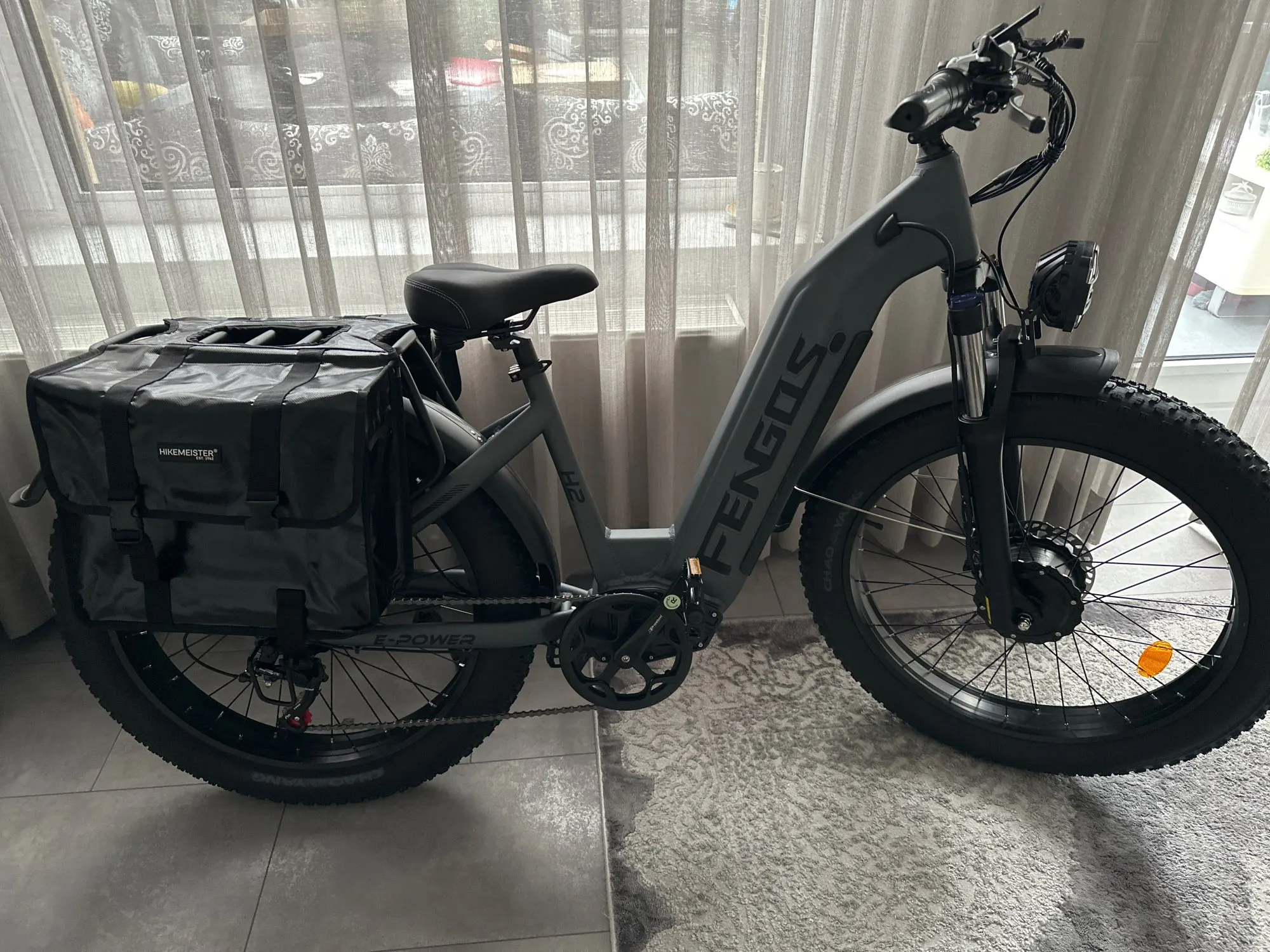 FENGQS H2 Electric Bike,52V20Ah Battery Mountain Electric Bicycles,Peak 3000W Dual Motor,50km/h Max Speed,26x4 Inch Fat Tire EBI photo review