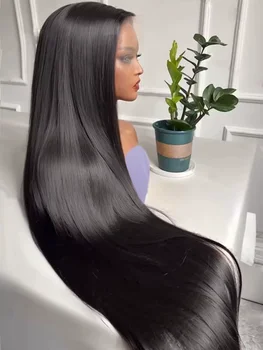 Bone Straight Wigs Human Hair 13x6 HD Lace Frontal Wig 30 32Inch 100%  Lace Front Wig 5x5 Closure Glueless Natural For Women