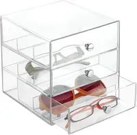 "Plastic 3-drawer vanity organizer – 7” x 6.5” x 6.5”, clear" 1