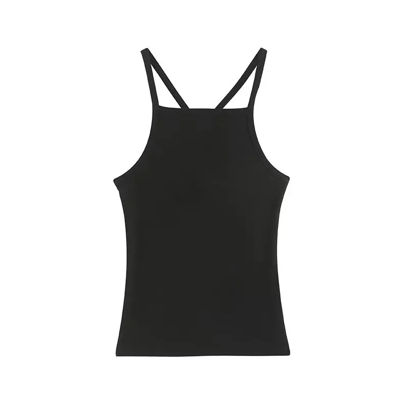 

Dave&Di Fashion Rib Camisole Back Cross Vest Top 2023 Sexy Ladies Summer Tshirts Women