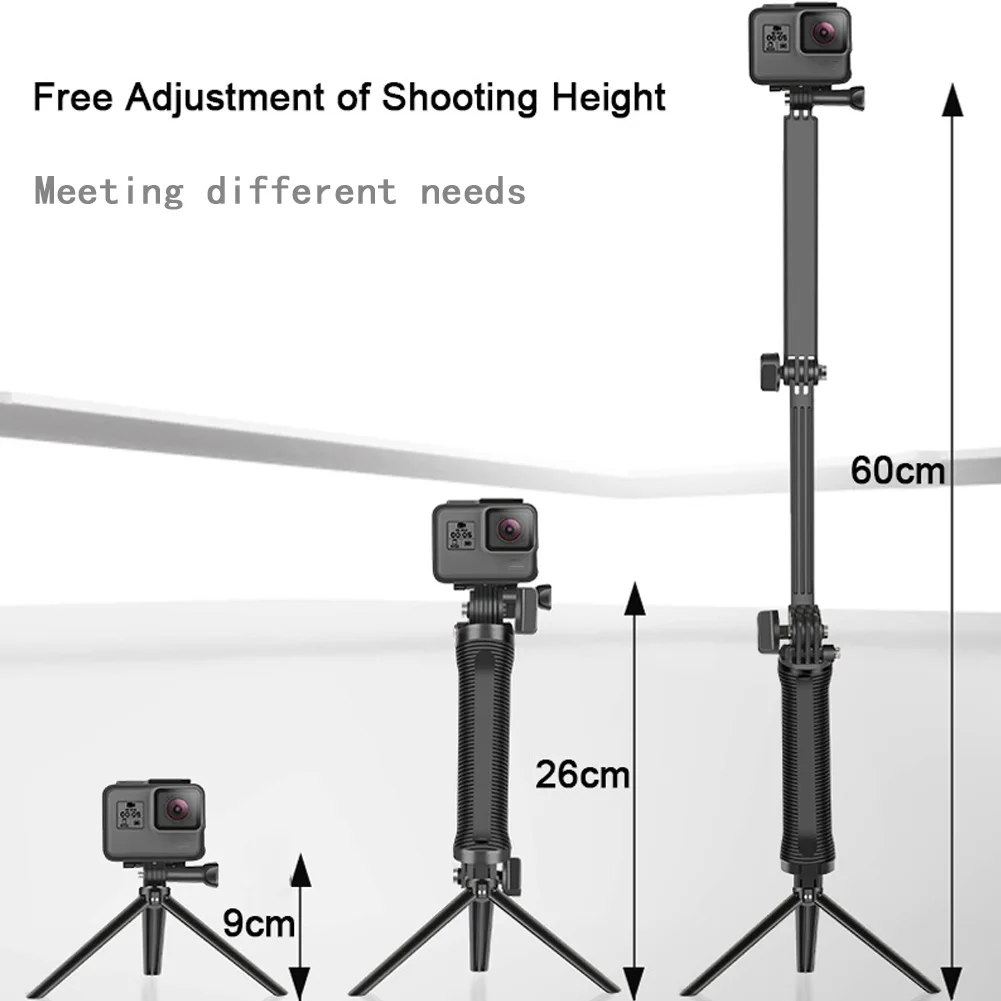 Trépied Selfie Stick pour GoPro - Poignée Multifonction Imperméable