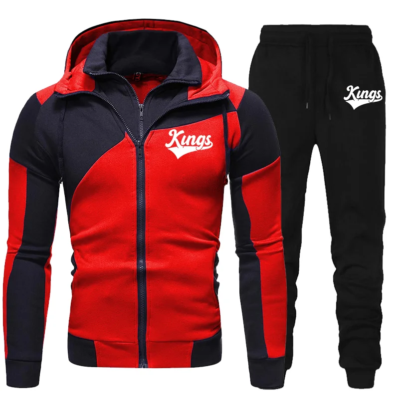 Men's Sets Hoodies+Pants Autumn and Winter Sport Suits Casual Sweatshirts Tracksuit King Printed Sportswear