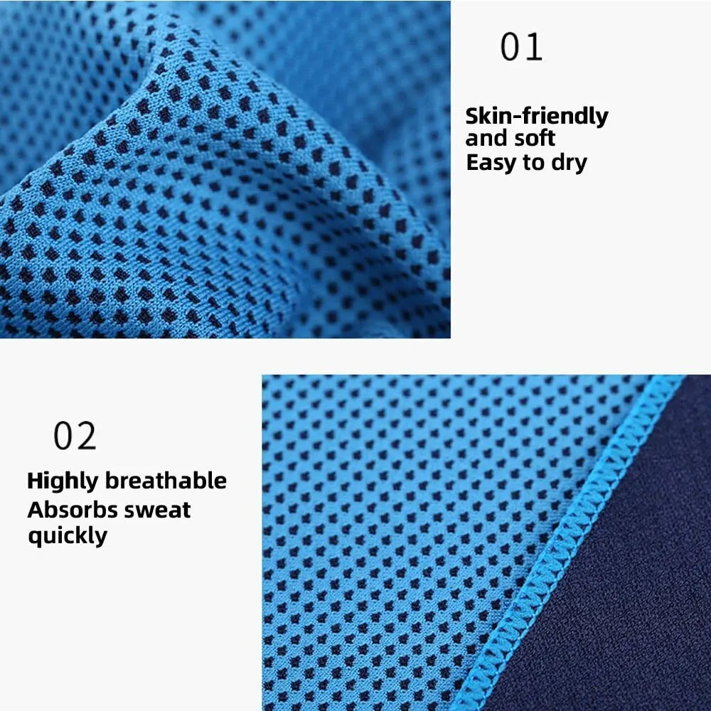 Circular Silicone Wrapped Cold Towel Cooling Towel Quick Drying Microfiber Towels Beach Accessories Sport Fitness 1PCS Microfiber Towel Sports Towel