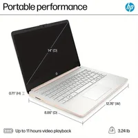 HP 14" HD Business Laptop,Intel Processor N150,4GB RAM,128GB UFS,Intel Graphics,Wi-Fi 6,Windows 11 Home,Pale Rose Gold - Image 6